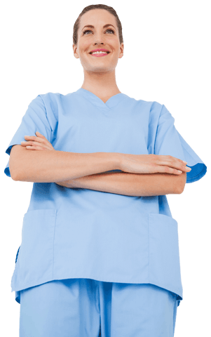 Confident Nurse in Light Blue Scrubs with Transparent Background - Download Free Stock Videos Pikwizard.com