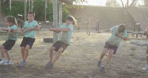 Children Enthusiastically Competing in Tug of War Activity - Download Free Stock Images Pikwizard.com