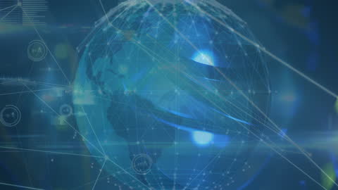 Interactive Global Network Connections with Digital Data Icons