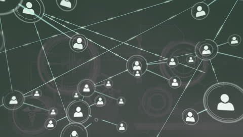 Animated Network of Connections with Digital Icons