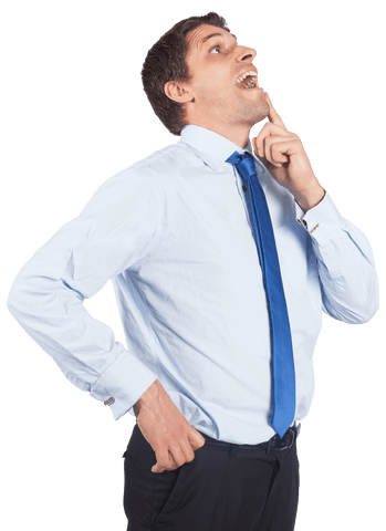 Transparent Background Insightful Young Businessman Thinking Touching Chin - Download Free Stock Videos Pikwizard.com