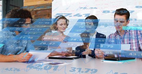 Team Analyzing Financial Stock Data with Overlay