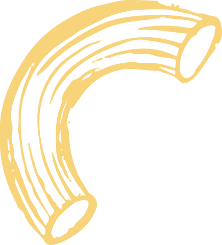 Illustration of Elbow Macaroni in Brushstroke Style on Transparent Background