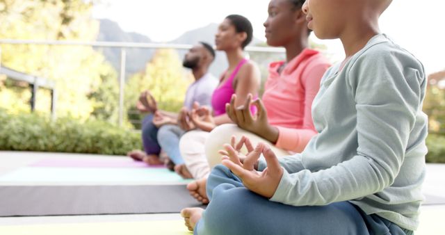 Family Practicing Outdoor Yoga Meditation - Download Free Stock Images Pikwizard.com