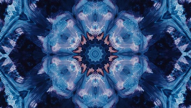 Hypnotic blue and pink digital mandala art
