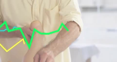 Therapist Adjusting Patient Leg Showing Biofeedback Analysis