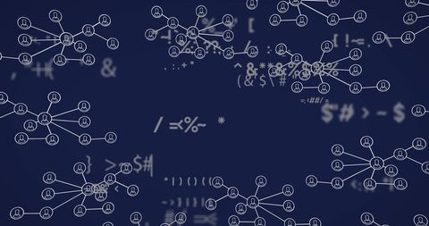 Interconnected Digital Network with Mathematical Symbols - Download Free Stock Images Pikwizard.com