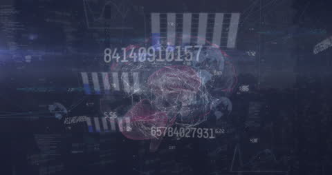 Futuristic Digital Brain with Countdown and Graphics