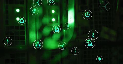 Eco-Friendly Technology Integration Over Data Servers - Download Free Stock Images Pikwizard.com
