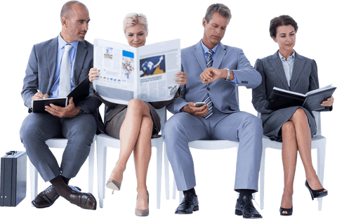 transparent cutout business team waiting for interview - Download Free Stock Videos Pikwizard.com