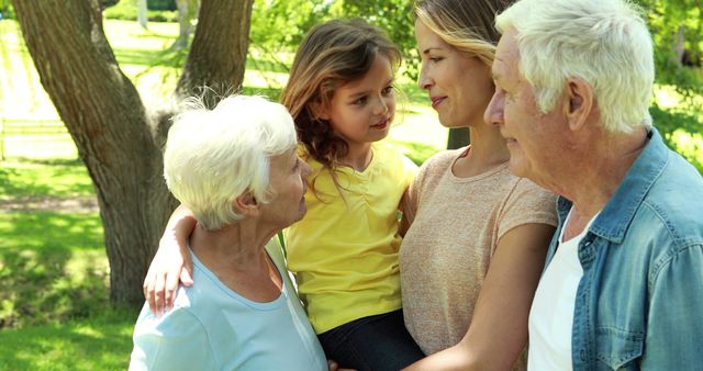 Multi-Generational Family Bonding in Park on Sunny Day - Download Free Stock Images Pikwizard.com