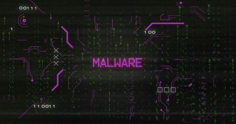 Digital Malware Alert with Circuit Design Elements - Download Free Stock Images Pikwizard.com
