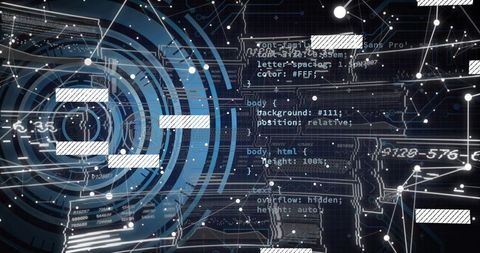 Futuristic Interface with CSS and Data Visualization Elements