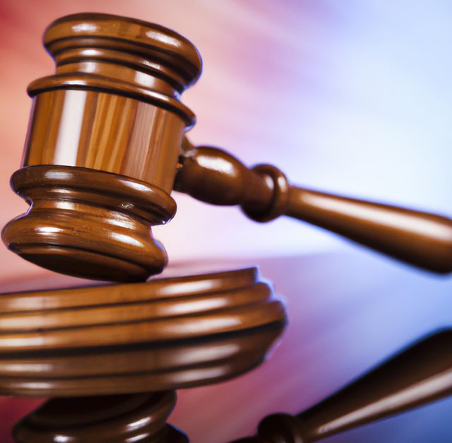 Image of close up of judge slamming gavel on purple background - Download Free Stock Photos Pikwizard.com