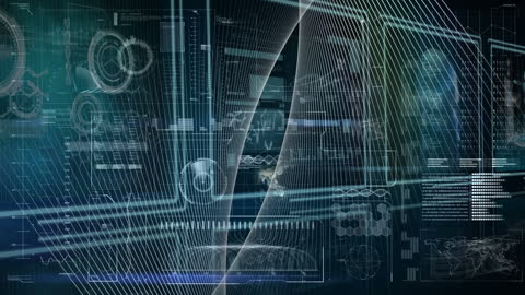 Futuristic Data Processing Interface in a Digital Environment