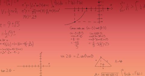 Mathematical Equations on Gradient Pink Background Conceptual Art - Download Free Stock Images Pikwizard.com