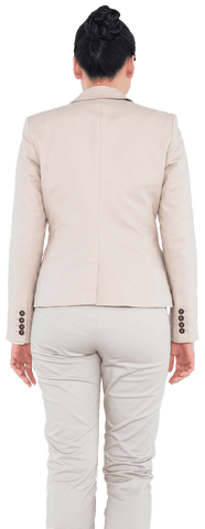 Back View of Asian Businesswoman in Formal Attire on Transparent Background