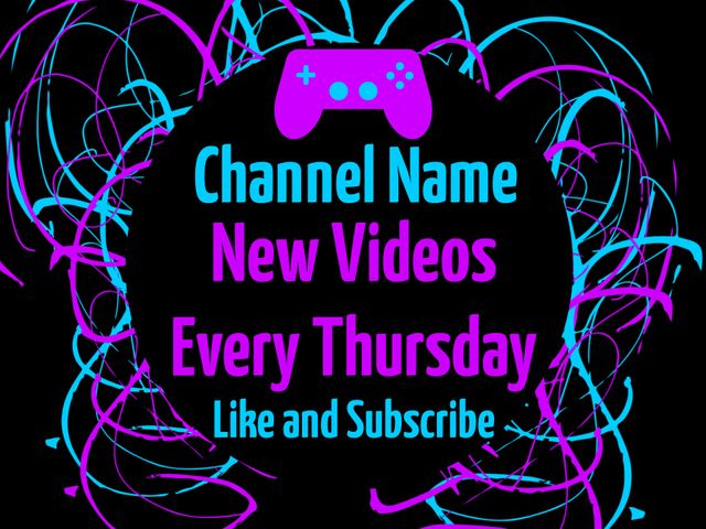 Neon Gaming Channel Promotion Graphic with Game Controller Icon - Download Free Stock Templates Pikwizard.com