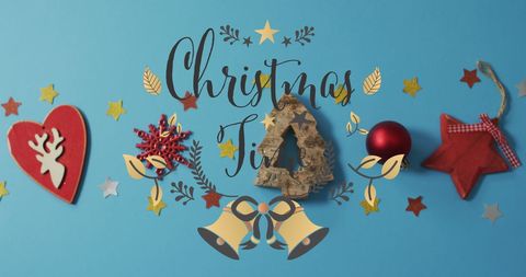 Christmas Decorations with Festive Greeting - Download Free Stock Images Pikwizard.com