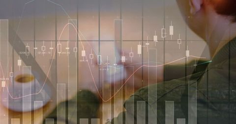 Businessman Analyzing Data Graphs on Smartphone