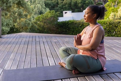 Outdoor yoga meditation for serenity and mindfulness