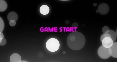 Neon Pink Game Start on Virtual Bokeh Background