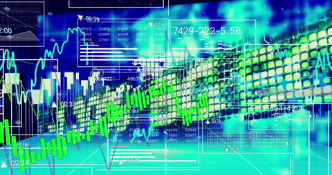 Abstract Digital Interface with Global Data Network Visualization
