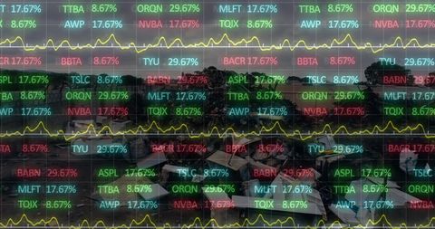 Financial Stock Data Overlay on Urban Landscape