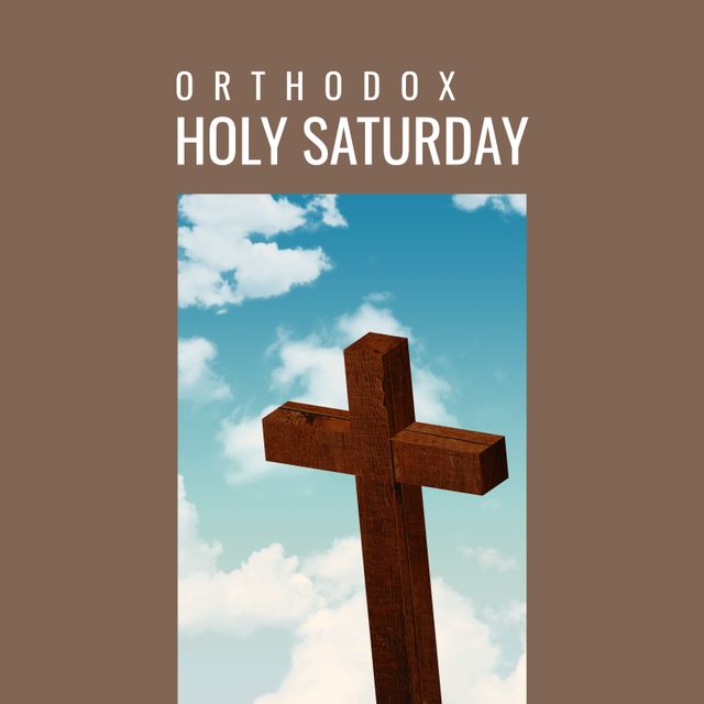 Orthodox Holy Saturday Wooden Cross Symbolism - Download Free Stock Templates Pikwizard.com