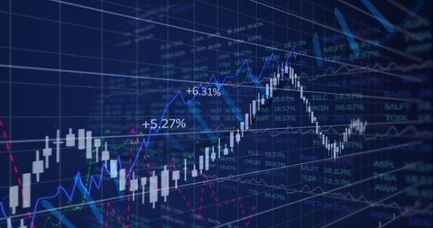 Dynamic stock market chart and data graph interface