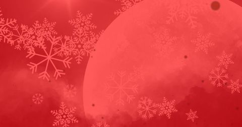 Wintery snowflakes in red_ festive digital background