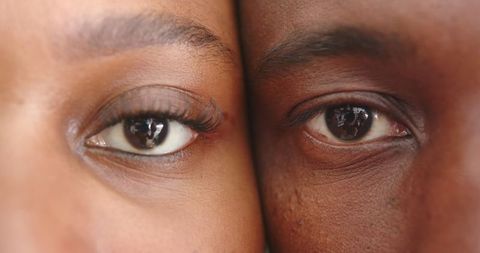 Closeup portrait of eyes showcasing intimacy and connection