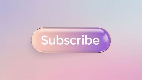 Glossy subscribe button pill with pastel gradient for minimal ui and cta