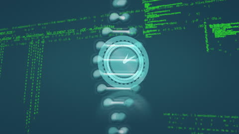 DNA Strand with Clock and Data Animation Overlay