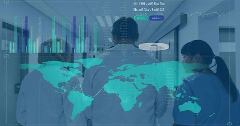 Team of Medical Professionals Analyzing Global Healthcare Innovations