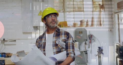 Architect Analyzing Digital Data in Industrial Studio - Download Free Stock Images Pikwizard.com