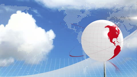 Futuristic Green Energy Concept with Globe and Map