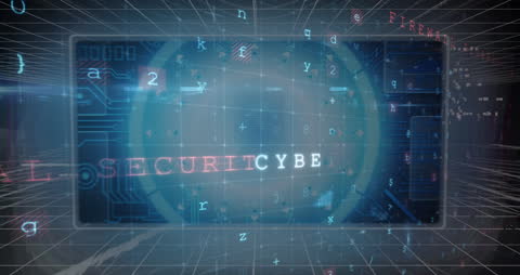 Cybersecurity Animation with Data Processing Interface