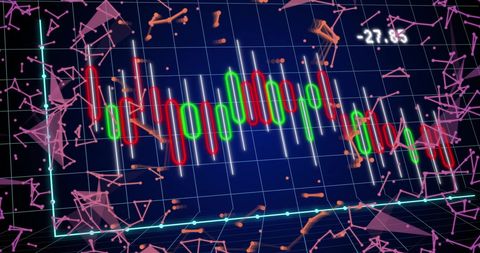 Colorful Financial Data Visualization with Digital Graph Elements - Download Free Stock Images Pikwizard.com
