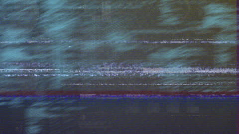 Futuristic Glitch Animation on Digital Screens with Data Flow