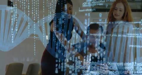 Futuristic Biotech Interface in Innovative Team Collaboration