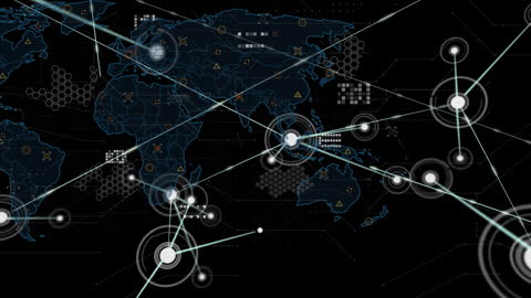 Global Connections Digital Network Over World Map