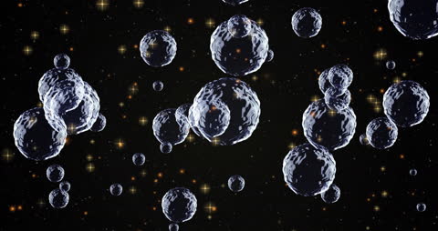 Floating Bubbles with Stars and Particles in Space
