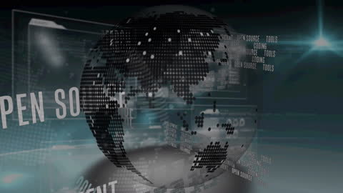 Digital Animation of Globe with Data Overlay