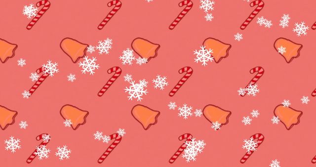 Festive Christmas Bells and Candy Canes on Red Background - Download Free Stock Images Pikwizard.com