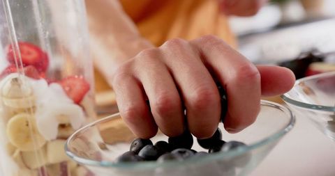Preparing Healthy Smoothie with Fresh Fruit and Berries - Download Free Stock Images Pikwizard.com