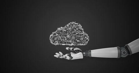robotic hand displaying digital cloud and network connections - Download Free Stock Images Pikwizard.com