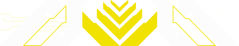 Futuristic yellow chevrons on transparent background