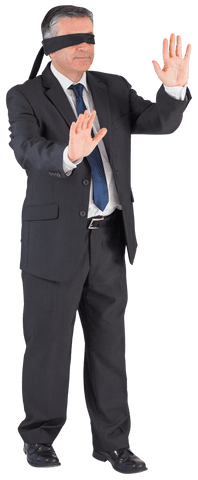 blindfolded mature businessman navigating transparency challenge - Download Free Stock Videos Pikwizard.com