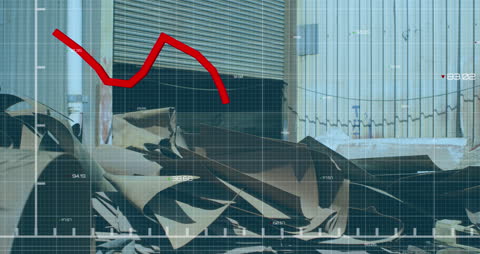 Digital Interface Illustrates Financial Data Over Landfill